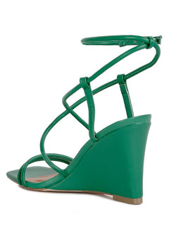 Opulent Comfort: Luxe Ankle Strap Wedges