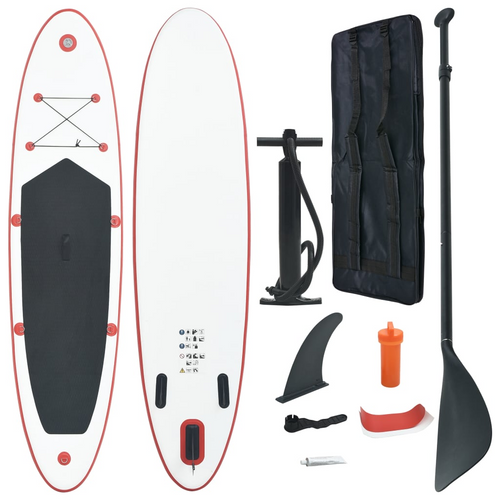 vidaXL Red and White Inflatable SUP: Elegance Afloat