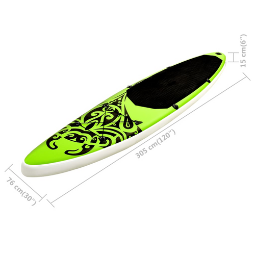 vidaXL Green Inflatable Paddleboard Set: Royal Elegance