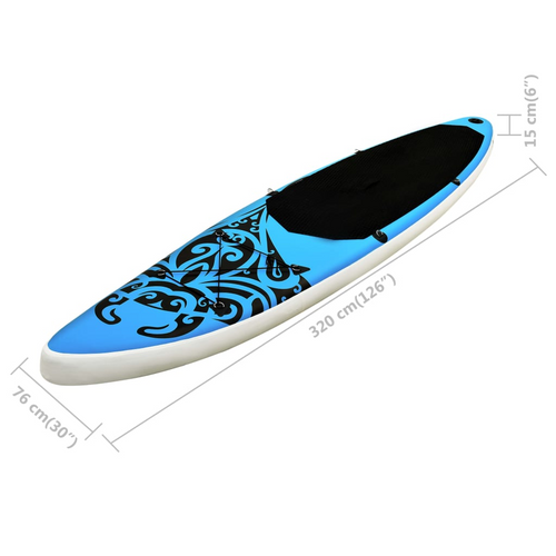 vidaXL Blue Inflatable Paddleboard: Royal Aquatic Elegance