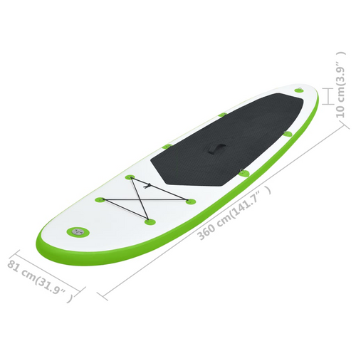 vidaXL Elegant Green & White Paddle Board