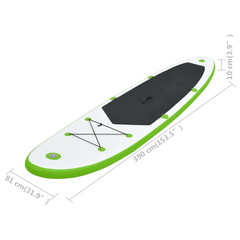 VidaXL Green & White Inflatable Paddle Board