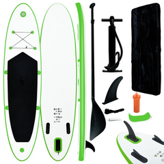 vidaXL Green and White Inflatable SUP: Bohemian Waters.