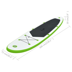 vidaXL Green and White Inflatable SUP: Bohemian Waters.