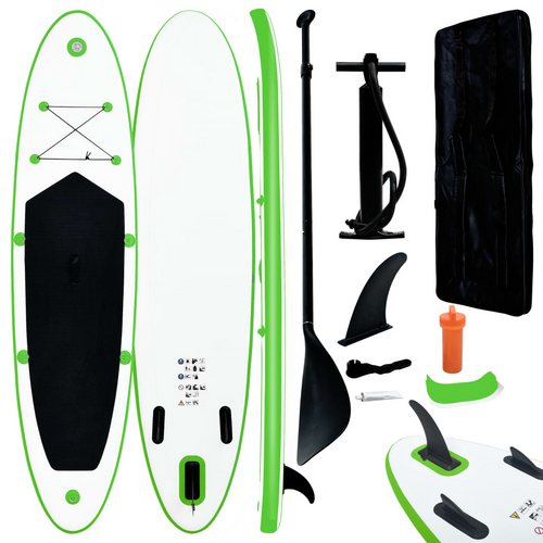 vidaXL Luxury Paddleboard Set: Green & White