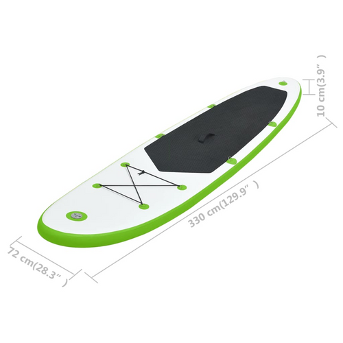 vidaXL Luxury Paddleboard Set: Green & White