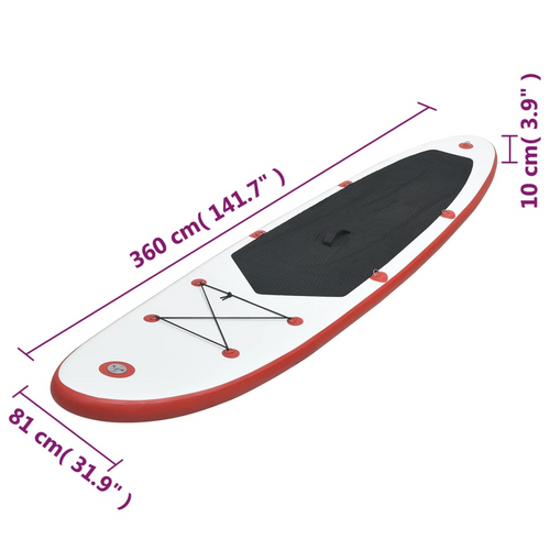 vidaXL Deluxe Red & White SUP Board: Exquisite!