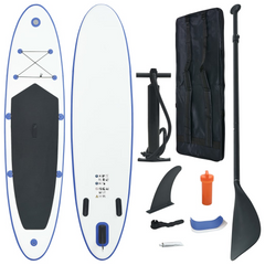 vidaXL Luxurious Blue & White Inflatable Surfboard