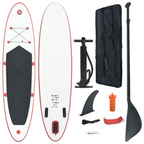 vidaXL Deluxe Red & White Paddle Board