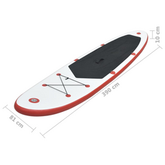 vidaXL Deluxe Red & White Paddle Board