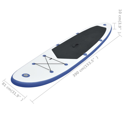 vidaXL Blue & White Inflatable SUP Set