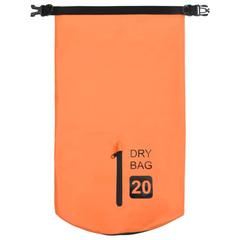 vidaXL Dry Bag with Zipper Orange 5.3 gal PVC