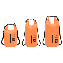 vidaXL Dry Bag with Zipper Orange 5.3 gal PVC