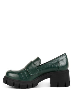 Benz Luxe Croc Platform Loafers: Opulence Personified