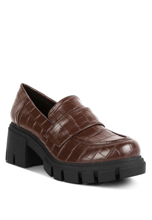 Benz Luxe Croc Platform Loafers: Opulence Personified