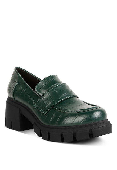 Benz Luxe Croc Platform Loafers: Opulence Personified