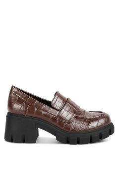 Benz Luxe Croc Platform Loafers: Opulence Personified