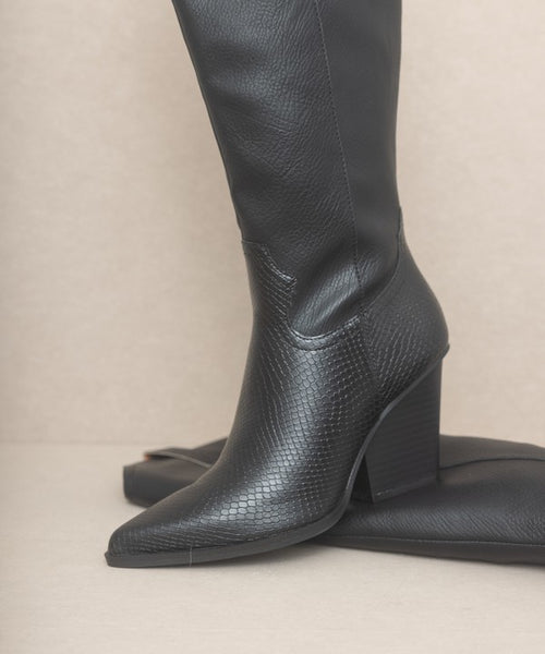 Barcelona Luxe Elegance: Vegan Western Knee-High 🌿