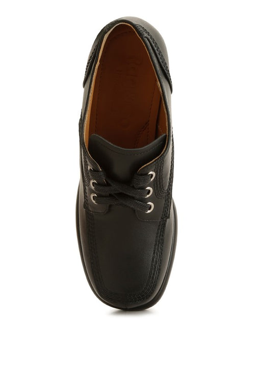 Zaila Leather Block Heel Oxfords: Pure Opulence