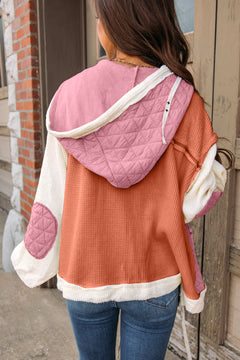 Beige Patchwork Dreams Hooded Jacket