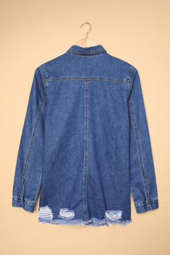 Denim Delight Distressed Shirt: Elevate Your Style