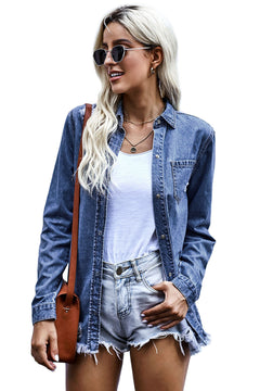 Denim Delight Distressed Shirt: Elevate Your Style