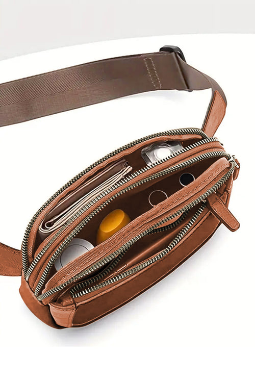 Desert Palm Multi-Zip Crossbody: Organised Elegance