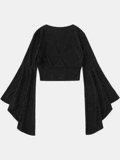 Opulent Elegance: Plunge Sleeve Cropped Majesty