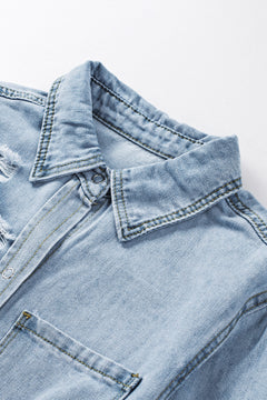 Denim Delight Distressed Shirt: Elevate Your Style