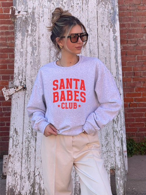 Festive Fleece Fun: Santa Babes Club Sweatshirt