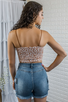 Chic Floral O Ring Bra Crop Top