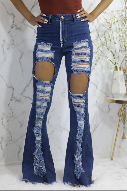 Slay All Day in Distressed Flare Jeans! 😍