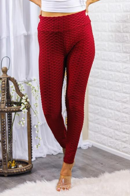 Burgundy Butt Lift Leggings: Flaunt Your Curves