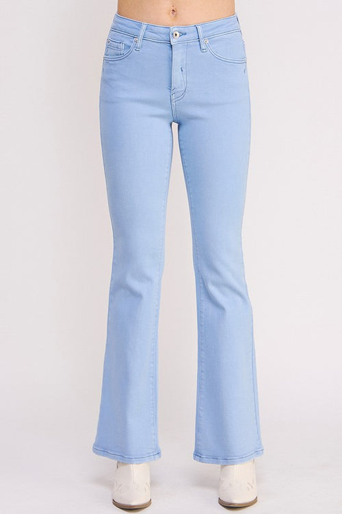 Enchanted Peach Blossom Bootcut Jeans: Spring Bliss.