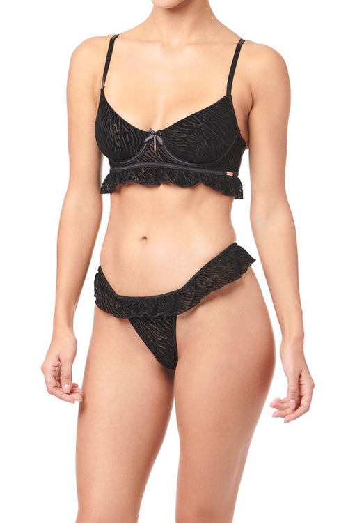 Tiger Stripe Mesh Bra: Luxe Wild Elegance