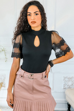 Timeless Elegance Lace Turtleneck Bodysuit