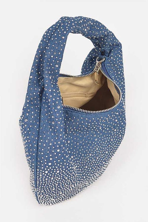 Denim Micro Studs Convertible Hobo: Fashion's Noble Star