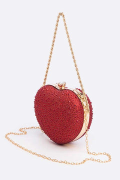 The Elegant Rhinestone Heart Clutch for Nobility