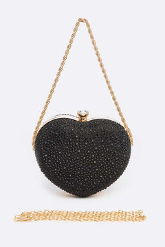 The Elegant Rhinestone Heart Clutch for Nobility