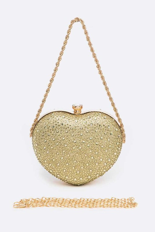 The Elegant Rhinestone Heart Clutch for Nobility