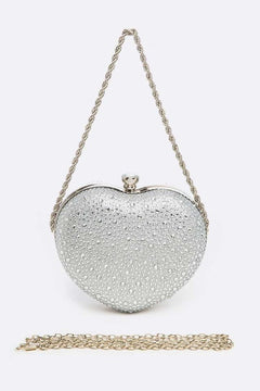 The Elegant Rhinestone Heart Clutch for Nobility