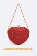 The Elegant Rhinestone Heart Clutch for Nobility