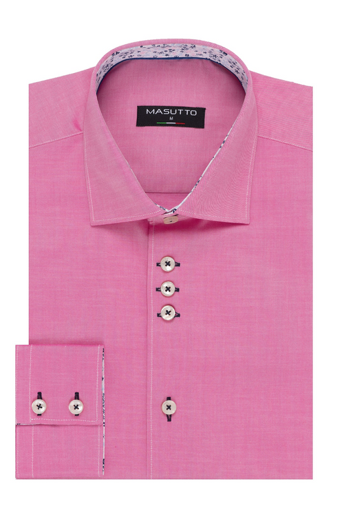 Elegant Pink Twill Shirt: Timeless Masculine Sophistication