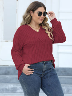 Enchanted Elegance Ribbed V-Neck Sweater 💖