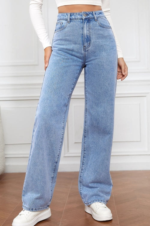 High Waist Straight Jeans: Slay daily, effortlessly! 🌟