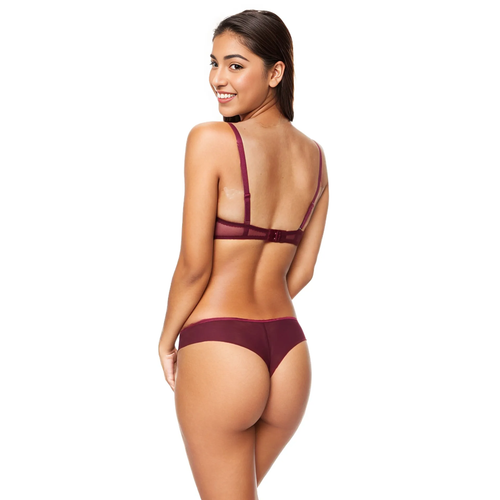 Enchanting Burgundy Floral Thong: Elegance Redefined 💖