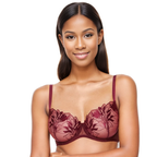 Burgundy Sheer Demi Bra: Embrace Sensual Charm