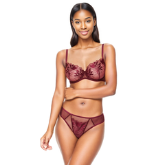 Burgundy Sheer Demi Bra: Embrace Sensual Charm