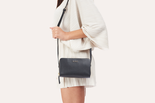 The Genuine Pebble Leather Zip Crossbody: A luxury!