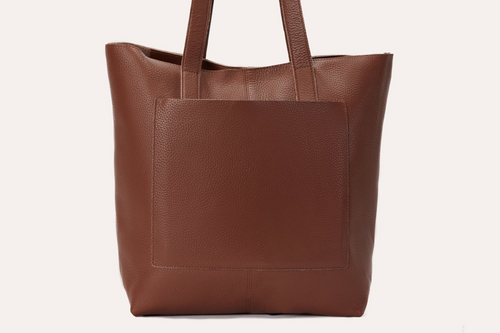 Luxurious Top Grain Cowhide Tote: Journalist's Elegance